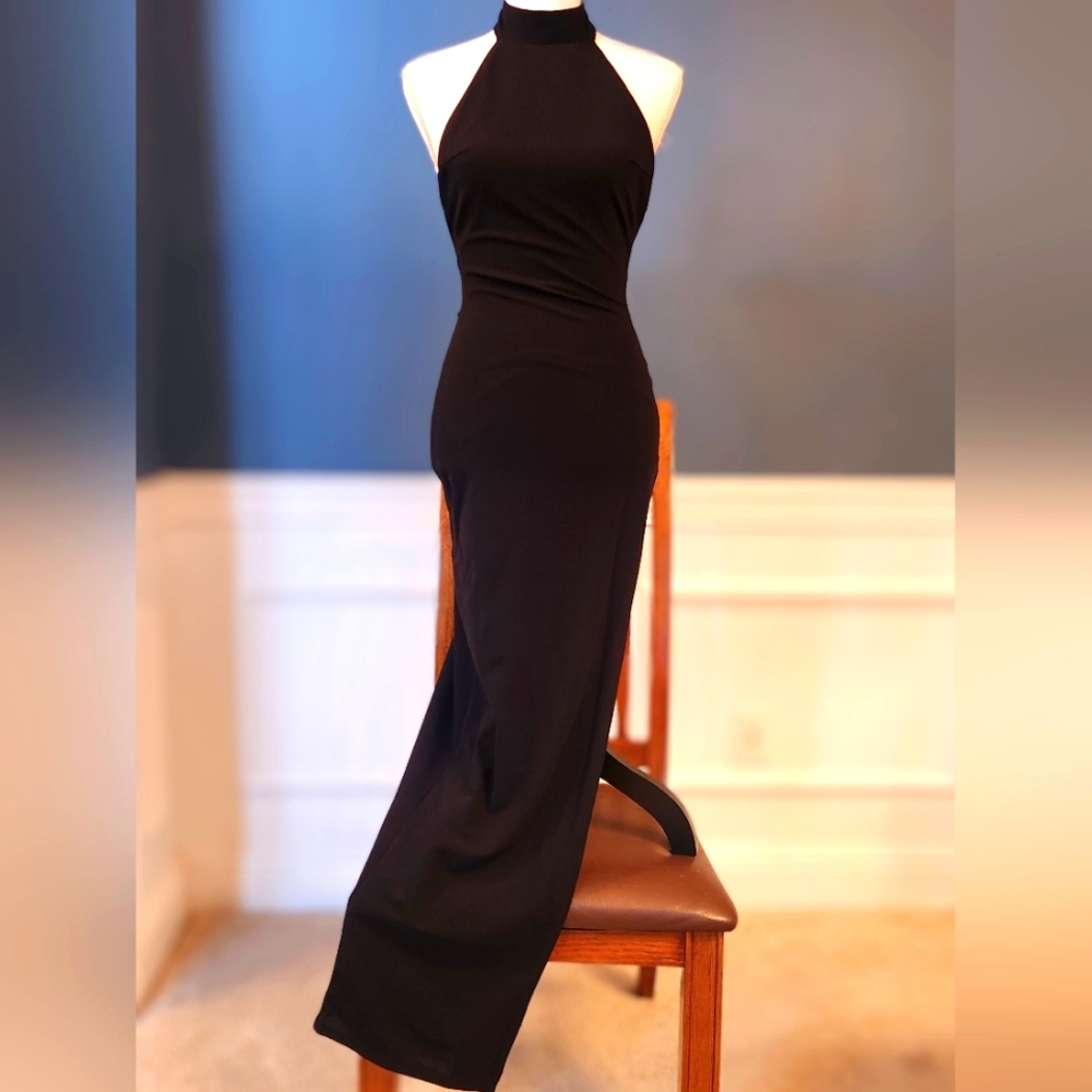 Black  Halter Sheath Dress
